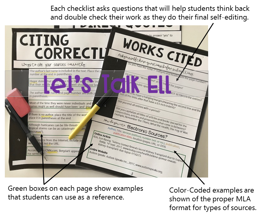 Teaching Your Students The MLA Format - Let's Talk ELL!