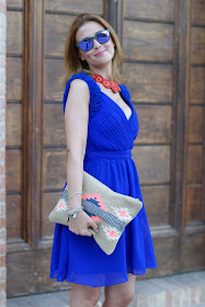 summer dress, cobalt blue chiffon dress, Little Mistress dress, royal blue dress, Fashion and Cookies