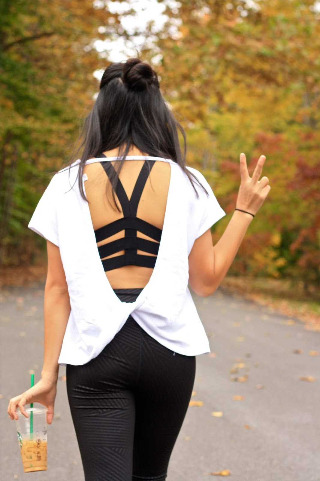 Twisted open back activewear top