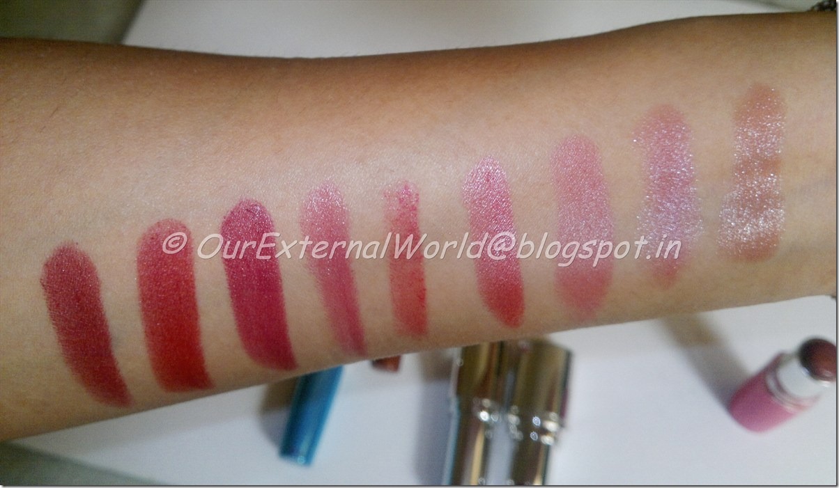 Lipstick Collection - 9 color swatches