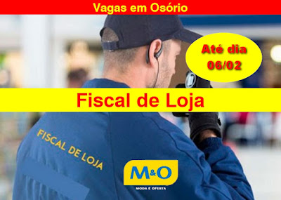 Moda e Oferta abre vaga para Fiscal de Loja em Osório