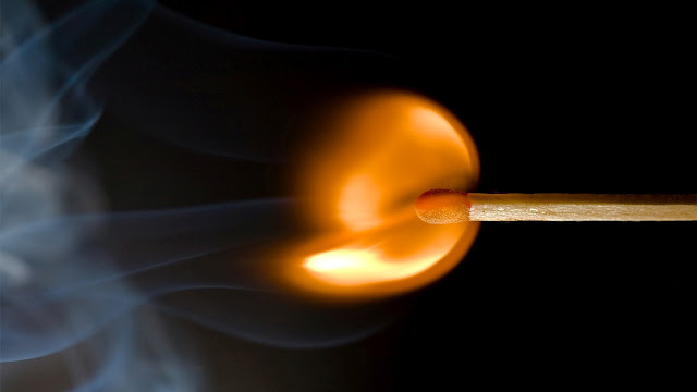 match stick on fire