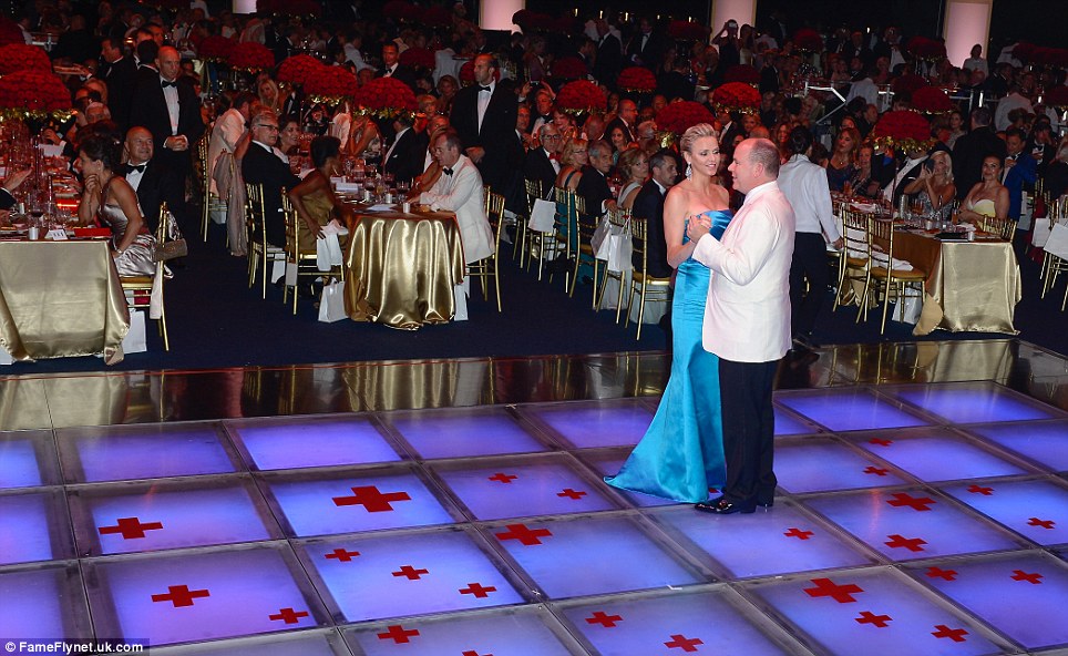 HSH Princess Charlene in Patrice Papa for 2013 Red Cross Ball