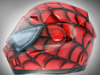 airbrush design, spiderman red costum design