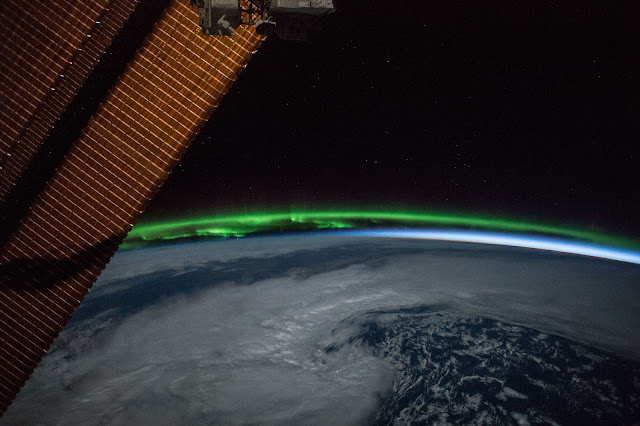 Aurora over Pacific Ocean seen from the International Space Station