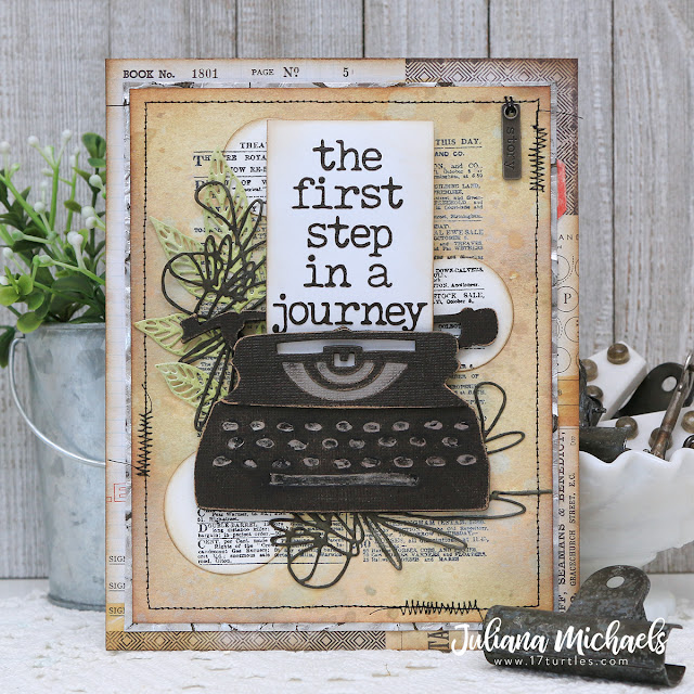 The First Step by Juliana Michaels featuring Tim Holtz Sizzix Retro Type Bigz Die