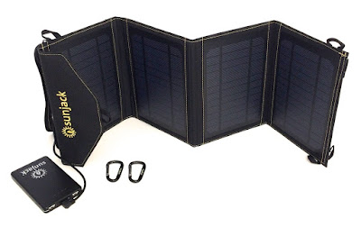 SunJack Folding Solar Charger With Power Bank For Camping, Traveling And Emergency Preparation