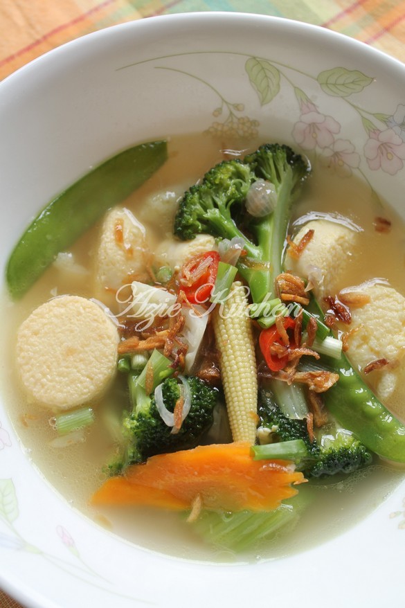 Sup Sayur Campur Dengan Tauhu Telur Yang Sedap Azie Kitchen