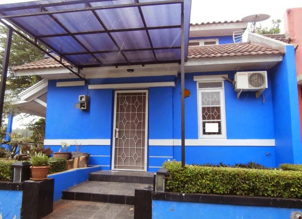 Baru 22 Contoh Cat  Depan Rumah  Warna  Biru 