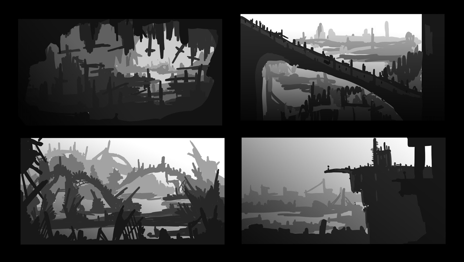 Landscape thumbnail | Landscape drawings, Environmental art, Game