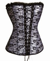 <br />SZIVYSHI Sexy Plastic Boned Lace up Back Corset Top