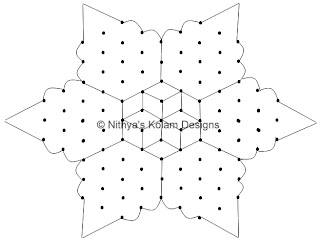 3 Diwali Kolam with interlocked dots