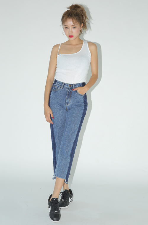 Curved Hem Asymmetrical Top