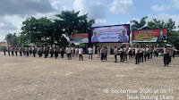 Polda Lampung  melaksanakan Penertiban Protokol Kesehatan dalam rangka giat Operasi aman Nusa II-Penanganan Covid-19, tahap V