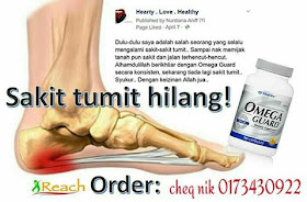 sakit tumit hilang dengan omega guard