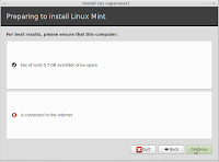 Preparing to install Linux Mint