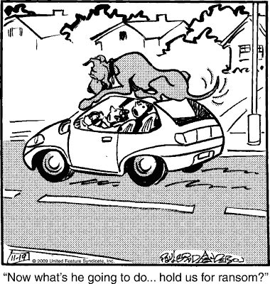 This cartoon is hilarious because Marmaduke is having sex with a car