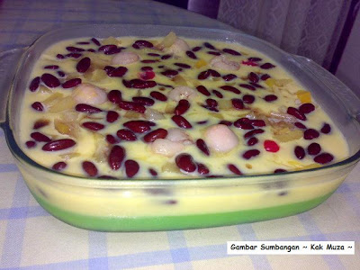 Riezanie's Recipe Collections: PUDING BUAH SOS KASTAD