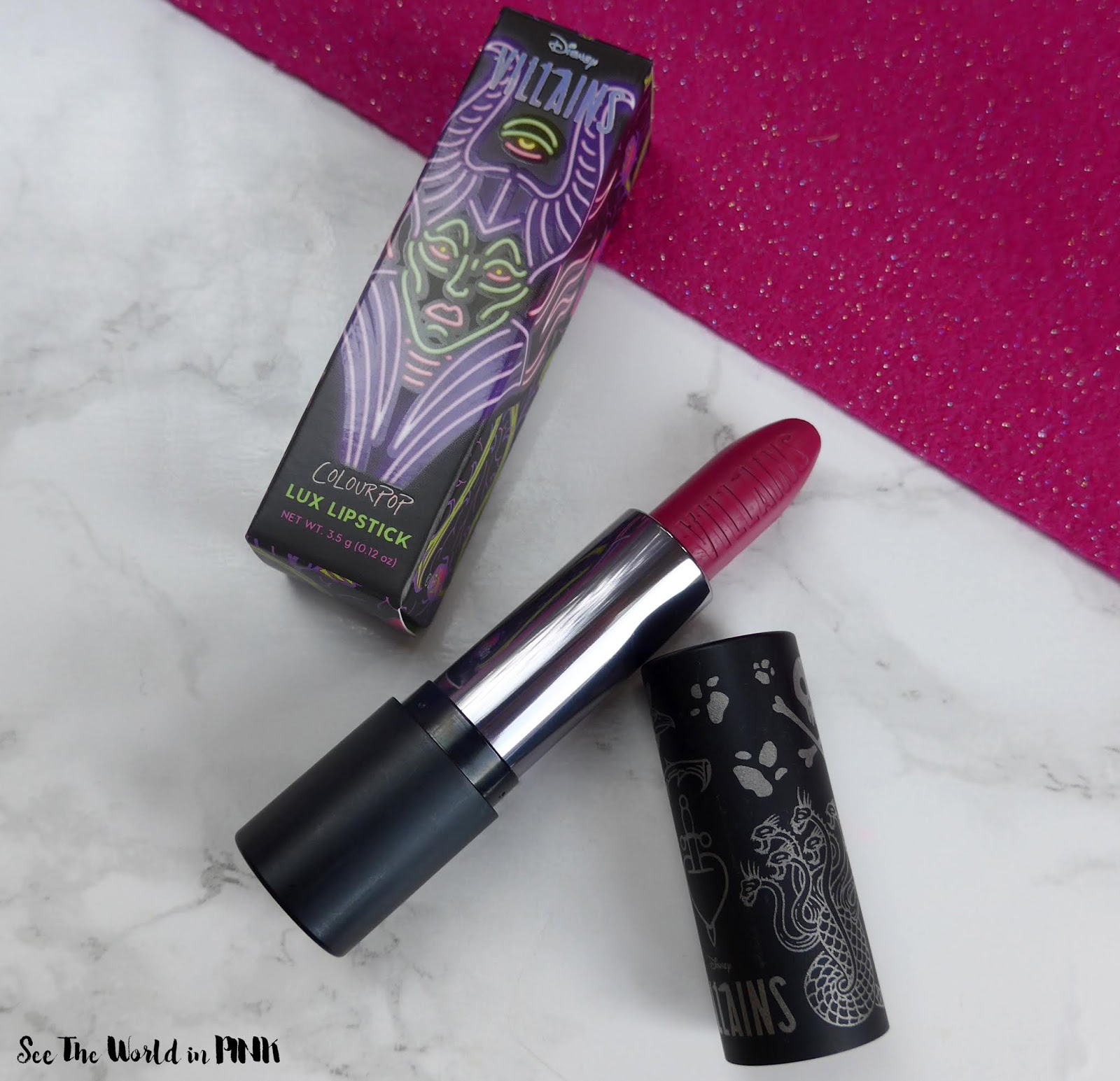 ColourPop Disney Villains - Maleficent Creme Lux Lipstick and Spindle Jelly Much Shadow 
