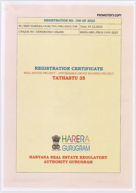 GANGA Tathastu 35 Official RERA Certificate