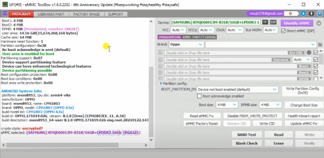 UFI[#0] eMMC ToolBox v1.6.0.2202