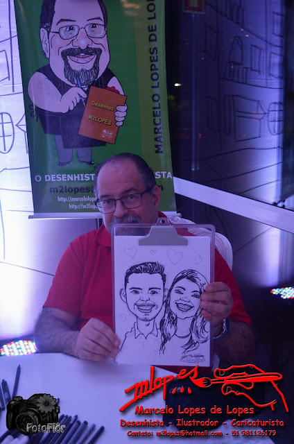 Caricaturas ao vivo com o Desenhista Marcelo Lopes de Lopes