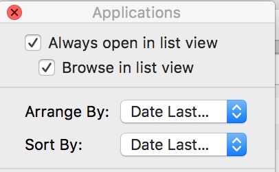 JPEG Apps display by Date Last opened