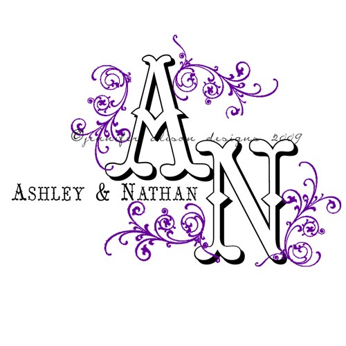 wedding monogram for Ashley Nathan