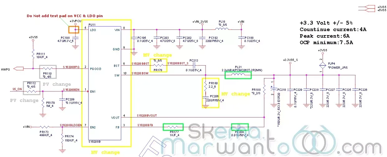 HP 15-Ab027tx (Quanta X11) IC 3v SY8208B