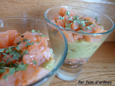 Verrine guacamole et saumon 