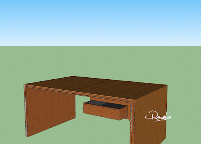 desk work sketchup design by rio