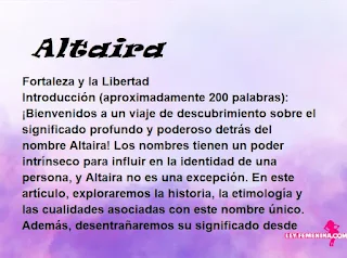 significado del nombre Altaira