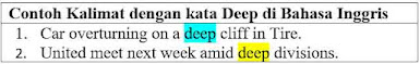 23 contoh kalimat dengan kata Deep di Bahasa Inggris