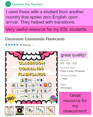 classroom commands flashcards