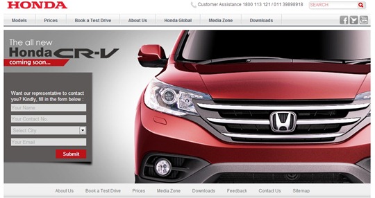 Honda Teases New CRV in their website Honda Teases New CRV in their website
