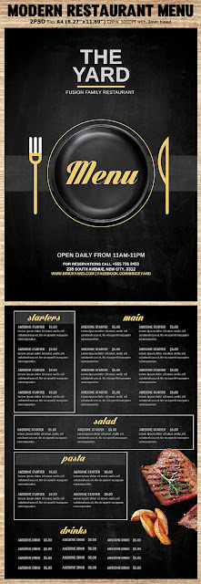  Modern Restaurant Food Menu Flyer Template