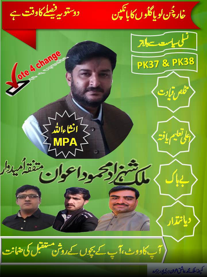 Maalik Shahzad Mehmood Awan Canidate of PK38 and PK37