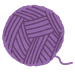 毛糸玉のイラスト（紫）