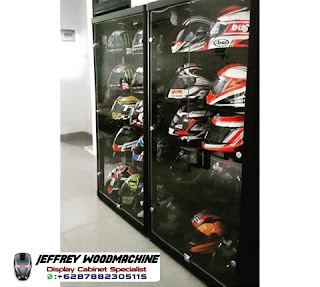 lemari pajangan kaca rak display cabinet jeffrey woodmachine shoei