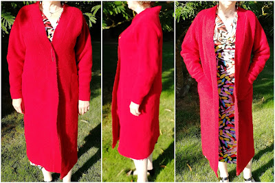 Creates Sew Slow: Papercut Fjord Elongated Red Cardi