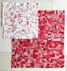 New fabric made from the red and white scraps