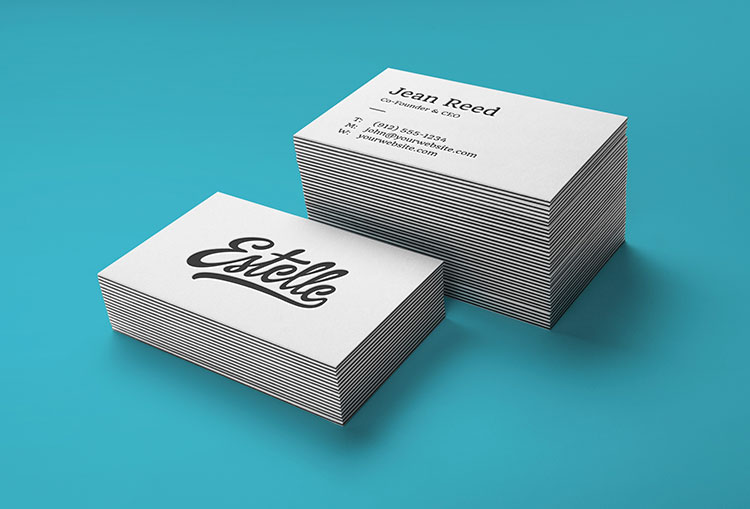 Stack Business Cards Mockup