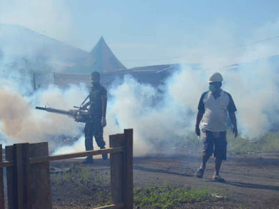 Satgas Yonif 731 Laksanakan Fogging di Gamsungi