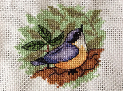 haft krzyżykowy cross stitch ptaki 