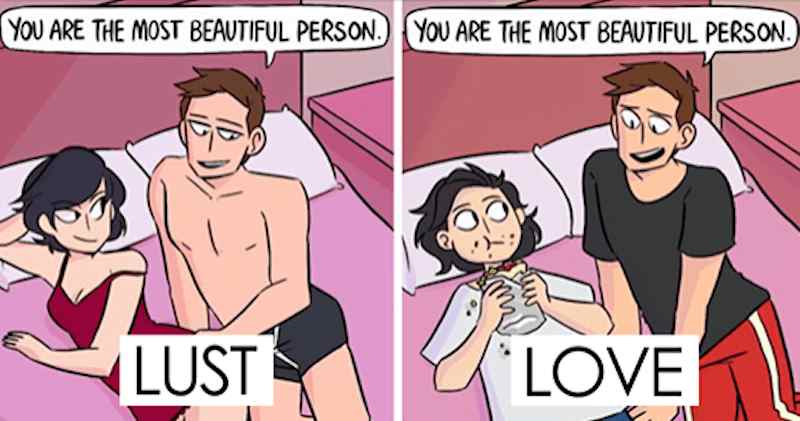 Funny Comic Illustrates The Differences Between Lust & Love