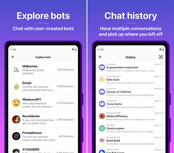 Poe - Fast AI Chat - ứng dụng chatbot thông minh cho Android, iOS a2