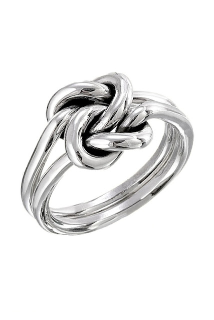 Double knot silver ring for ladies