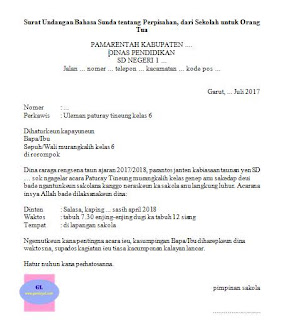 Surat Undangan Bahasa Sunda Tentang Perpisahan Dari Sekolah Untuk