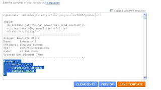 Edit Template to Disable Blogger Navbar