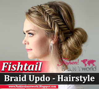 Fishtail Braid Updo Hairstyle Tutorial, Step By Step